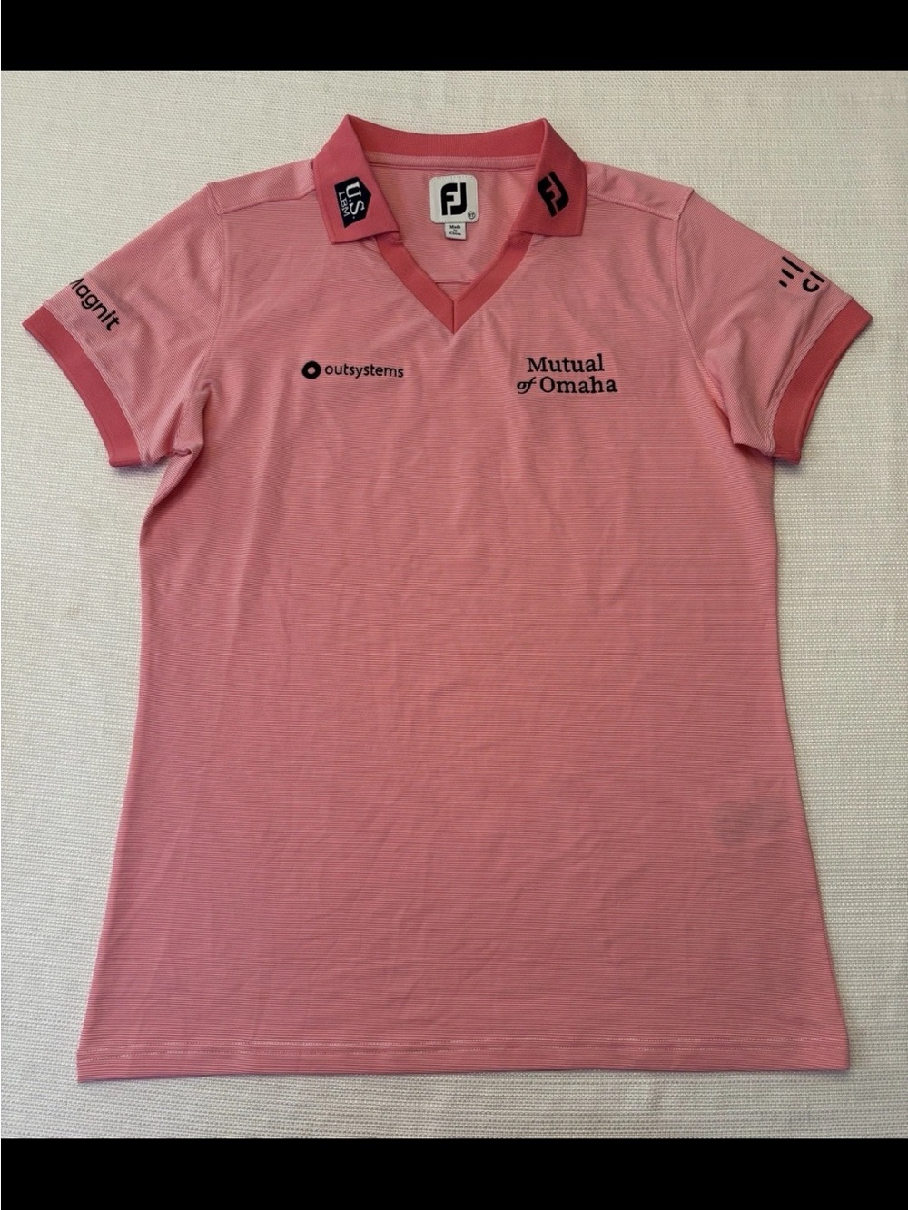 Footjoy FJ PGA Tour Issued Women Size Small Tall Pink Azalea Golf Sponsorships